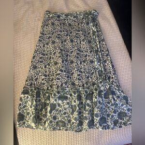 Sundance Boho Floral Ruffle Hem Wrap Skirt Size 10